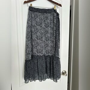 LOFT Blue and White Floral Maxi Skirt